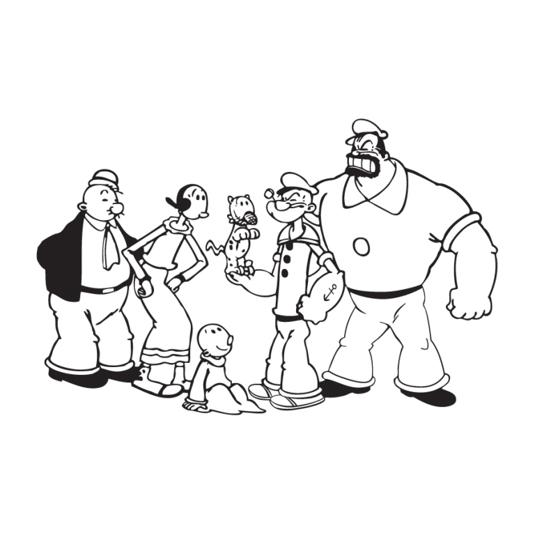Desenho De Personagens Do Popeye Para Colorir Tudodesenhos