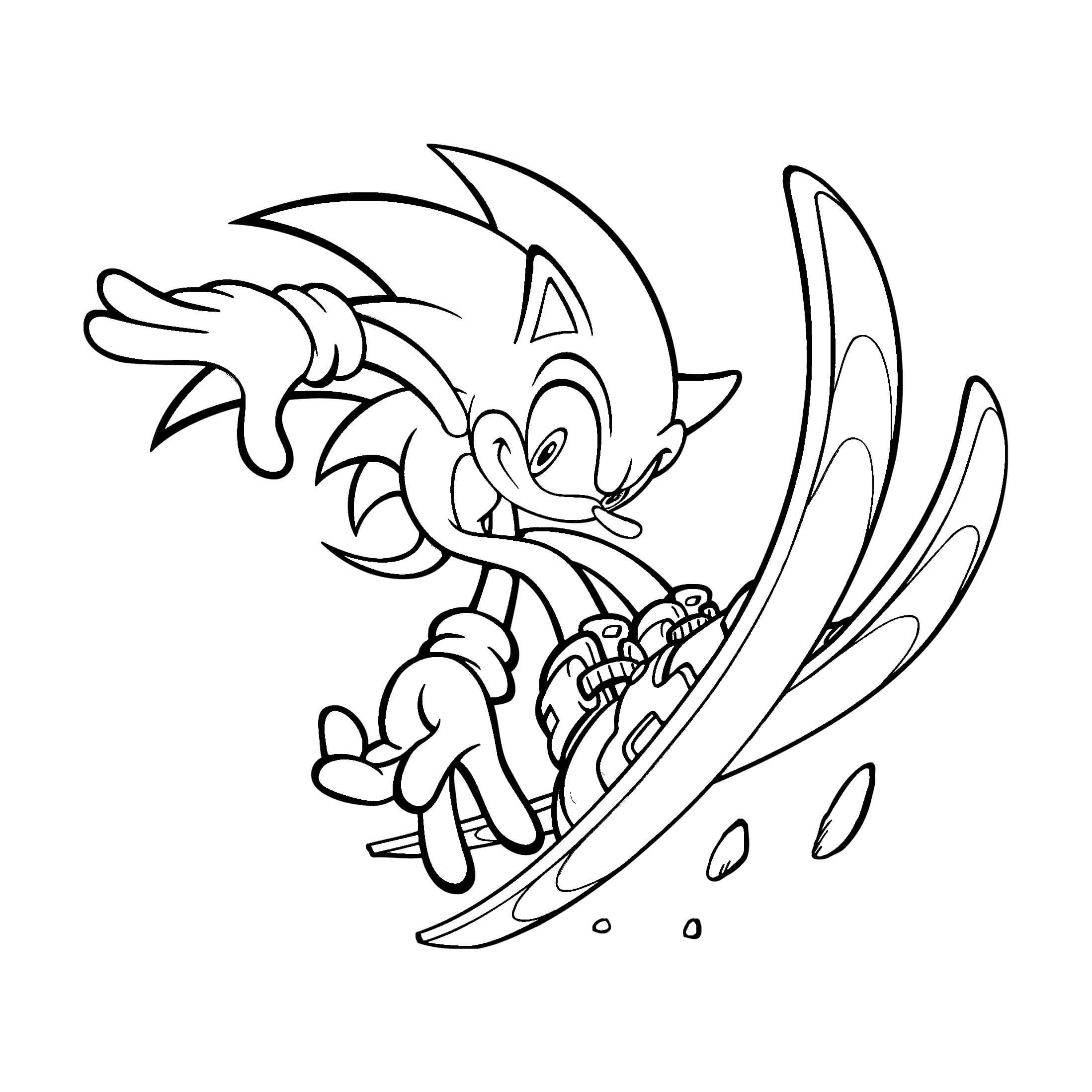 Desenho De Sonic Esquiando Para Colorir Tudodesenhos