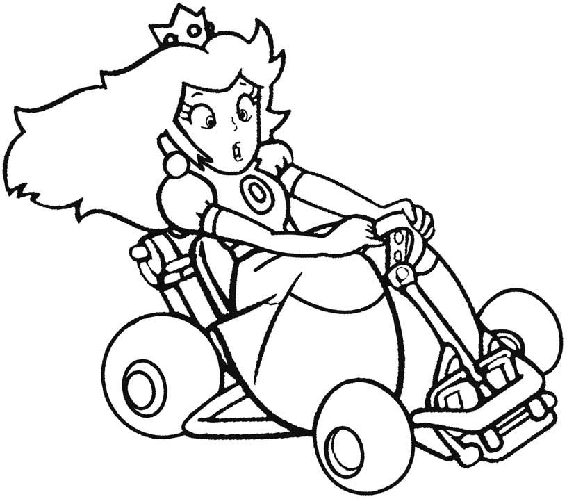 Desenho De Princesa Peach Kart Para Colorir Tudodesenhos