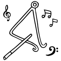 Desenho de Triângulo musical para colorir