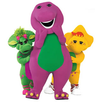 Desenho De Barney E Seus Amigos Brincando De Roda Para Colorir