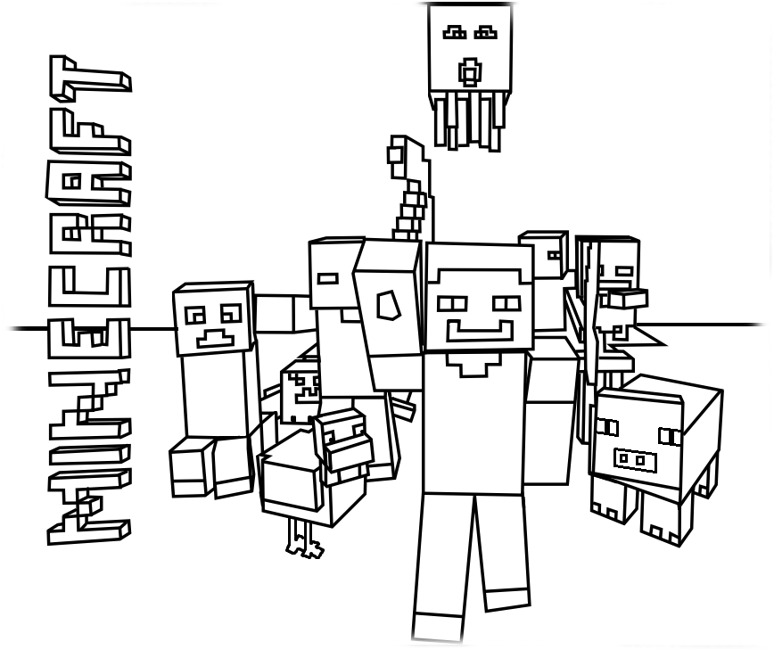 Desenho de Minecraft Zumbi de Desenho Animado para colorir