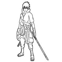 Desenho de Sasuke de costas para colorir - Tudodesenhos