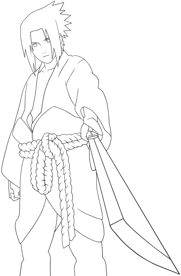 Desenho de Sasuke e arma para colorir - Tudodesenhos