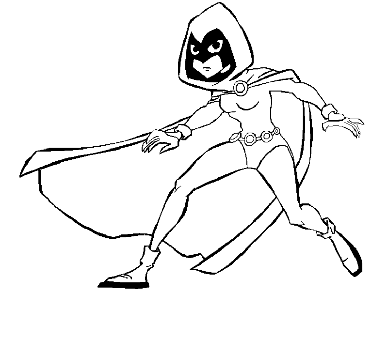 Desenho de Ravena dos Teen Titans Go para colorir