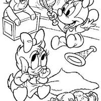 Desenho de Minnie e Margarida baby para colorir