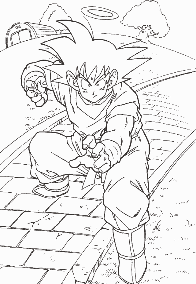 Desenho de Goku e amigo Gohan para colorir - Tudodesenhos
