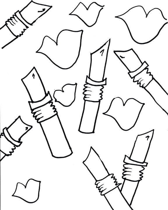 Desenho de Boca com batom para colorir - Tudodesenhos