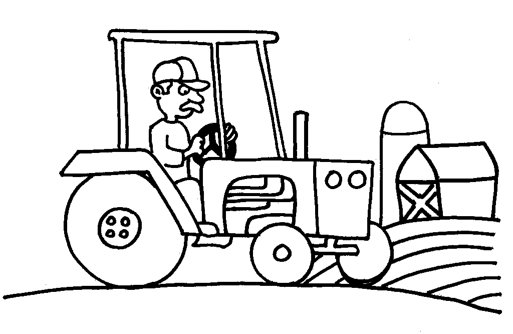 Trator De Construção Com Condutor. Desenho Animado Ilustração do