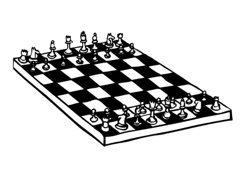Desenho para colorir Pessoas em preto e branco jogando xadrez · Creative  Fabrica