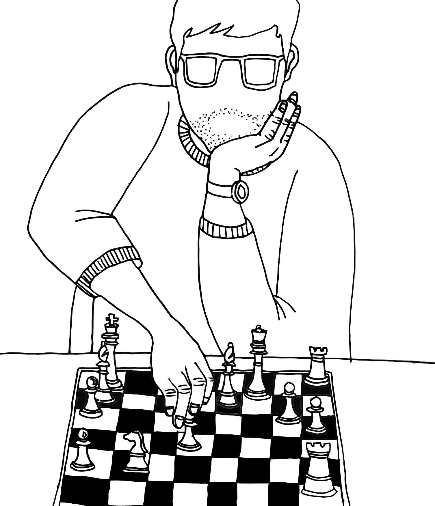 Desenho de Peças do xadrez para colorir - Tudodesenhos