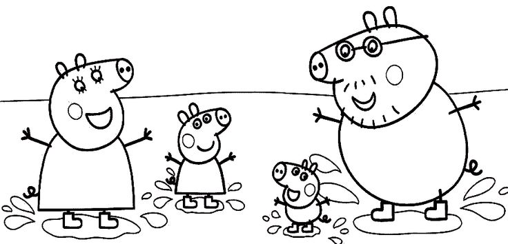 desenhar e colorir Peppa Pig e mamãe e George Pig tomando sorvete
