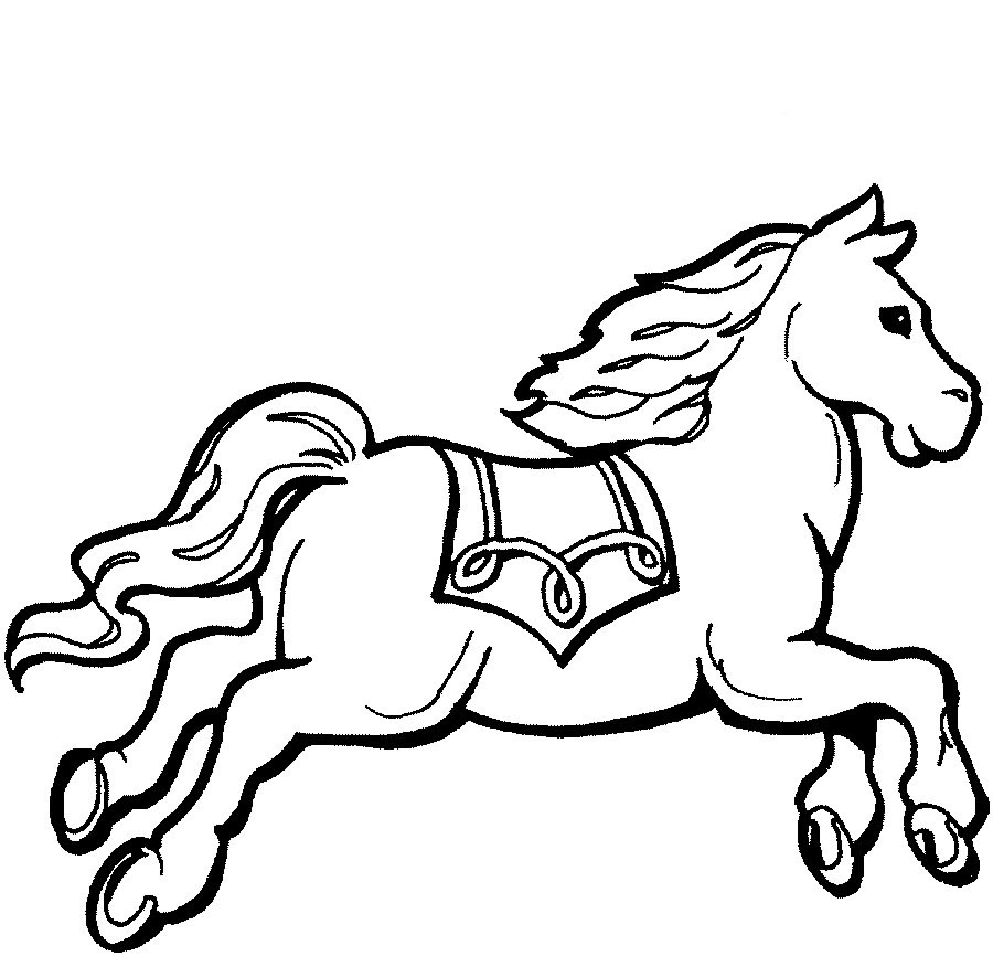 Desenho de Cavalo saltando para colorir - Tudodesenhos