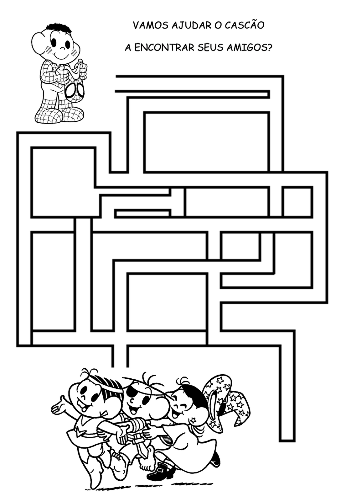 Desenho de Jogo do Labirinto Turma da Monica para colorir - Tudodesenhos