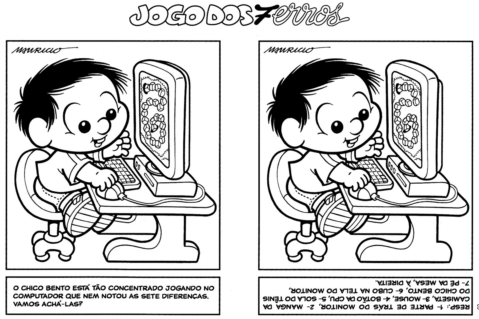 Desenho de Xaveco e Humberto no jogo de botão para colorir - Tudodesenhos