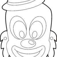 Desenho de Máscara de palhaço sorrindo para colorir
