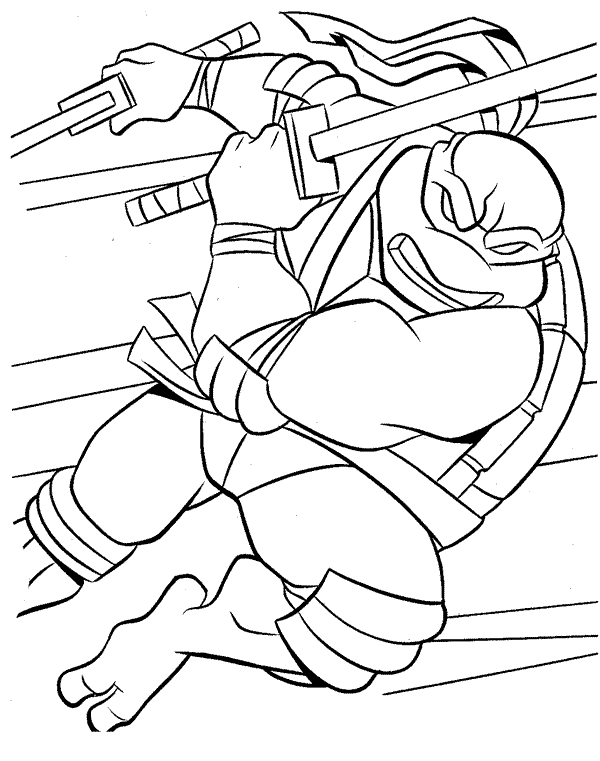 Desenho de Ninja e sua espada para colorir - Tudodesenhos