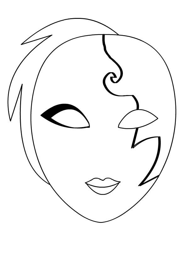 Desenho de Máscara veneziana bonita para colorir - Tudodesenhos