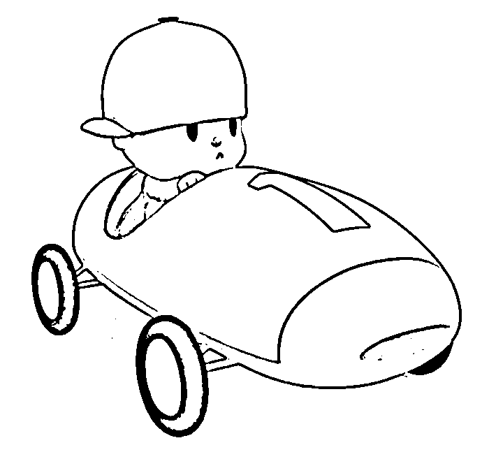 Desenho de Pocoyo no carro de corrida para colorir - Tudodesenhos