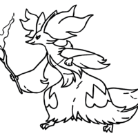 Desenho de Delphox para colorir