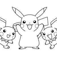 Desenho de Ash, Brock e Pikachu correndo para colorir - Tudodesenhos